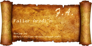 Faller Arzén névjegykártya
